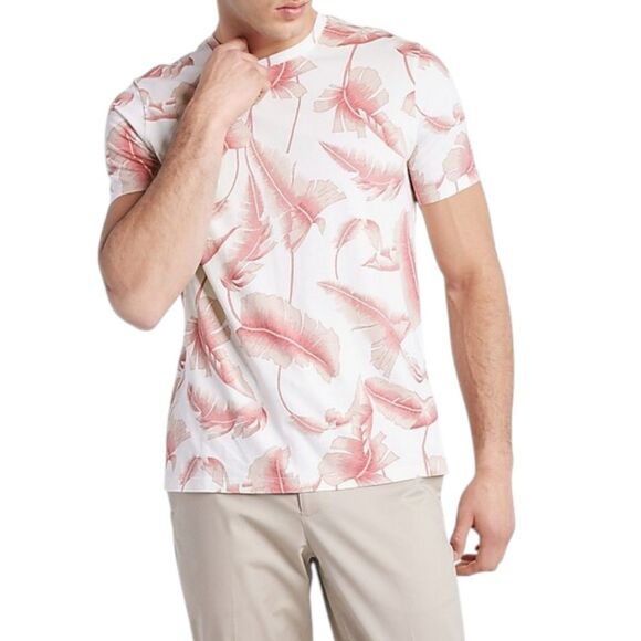 Express Leaf Print Crew Neck T-Shirt | Sz: XL | NWT - Picture 2 of 4